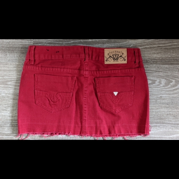 Guess Red Jean Skirt - Picture 2 of 3